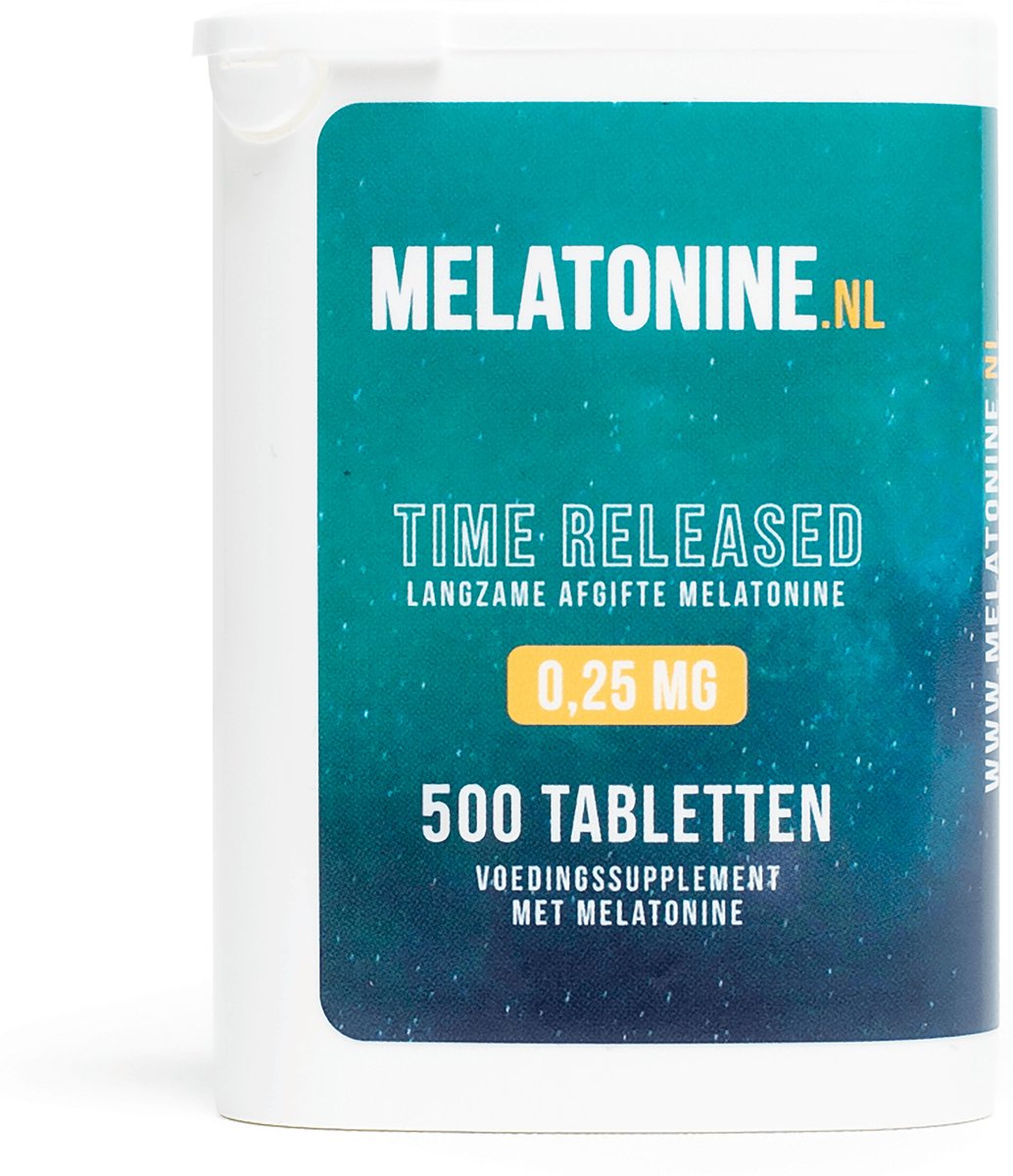 Bol.com Melatonine.nl - Melatonine 0,25 mg Time Released - 500 tabletten - Melatonine Time Released Supplementen - vegan - voedi... aanbieding