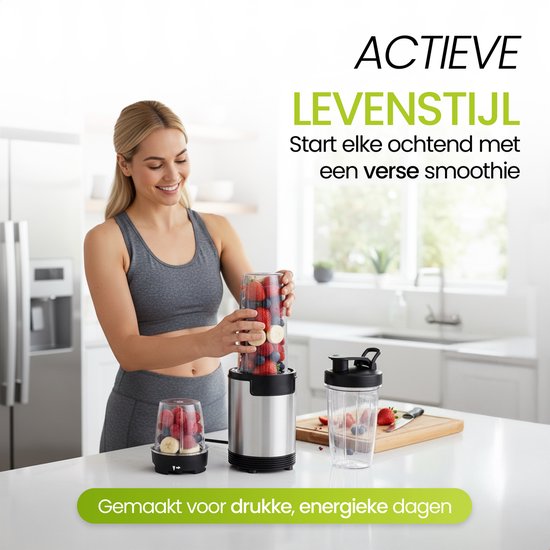 Blender - 900W - Inclusief 3 Bekers - Roestvrijstalen Messen - BPA-vrij - Smoothies, Sauzen, Babyvoeding van Blender — afbeelding 5