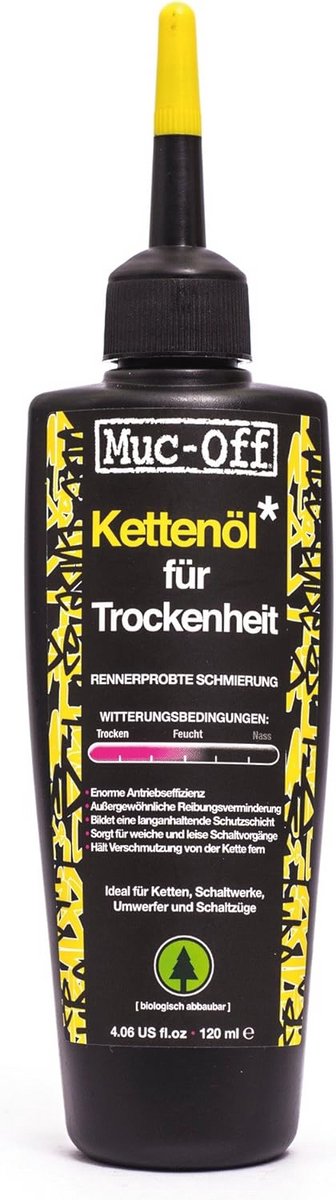 Droge kettingolie voor fiets - 120 ml, biologisch afbreekbaar smeervet voor alle weersomstandigheden
