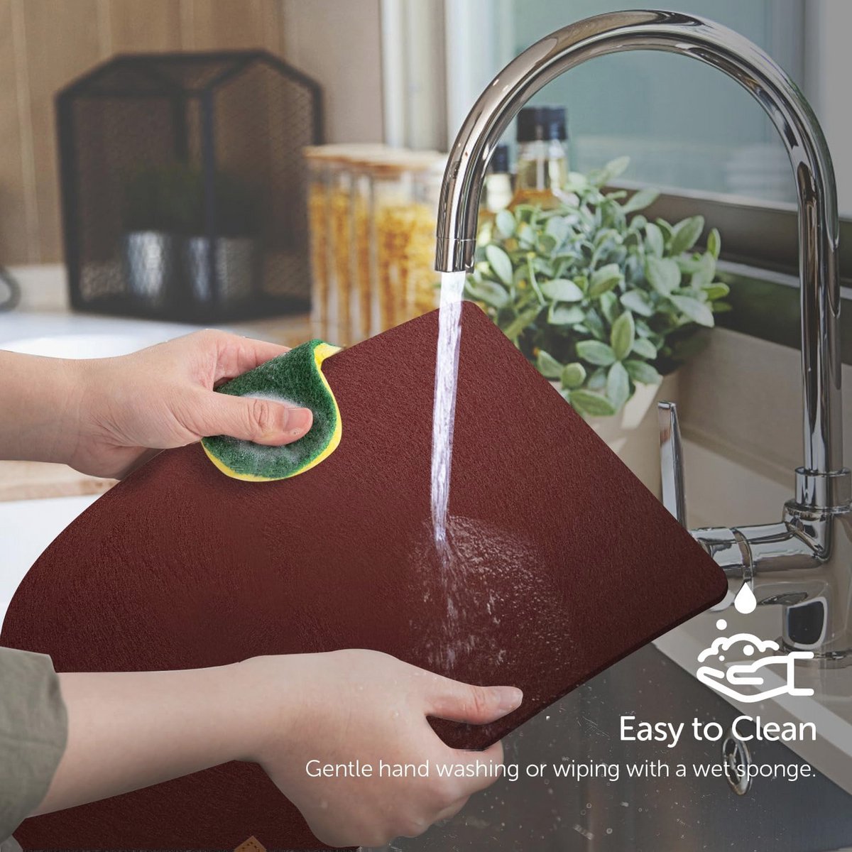 Vilt placemats set van 18, afwasbaar, hittebestendig en antislip voor eettafel - 44 x 31 cm, bordeauxrood — cadeau in Wonen & Interieur - foto 2