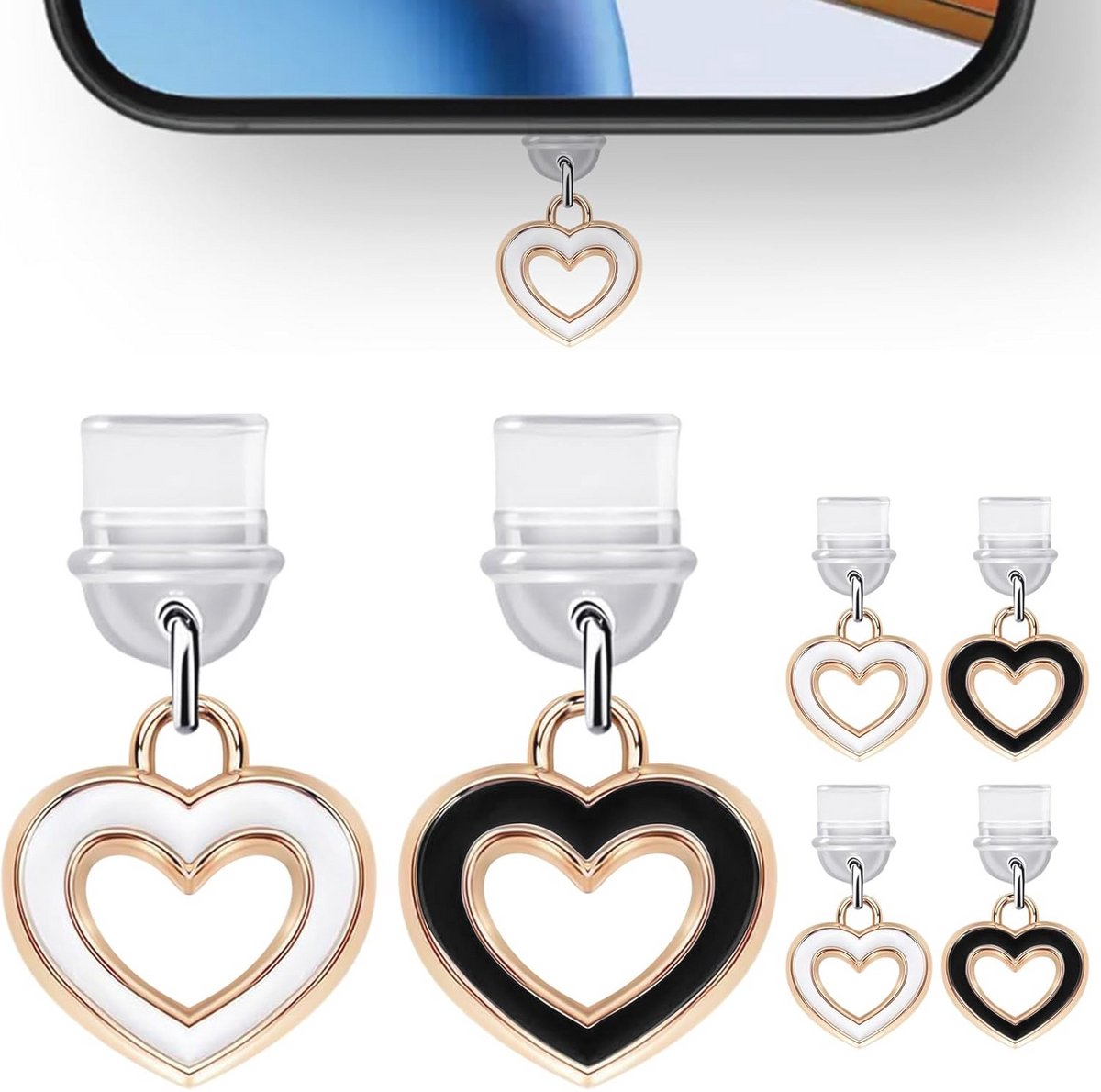 6 Stuks Telefoonstofpluggen voor Mannen - Decoratieve Telefooncharms voor Bescherming van Koptelefoons en Mobiele Apparaten