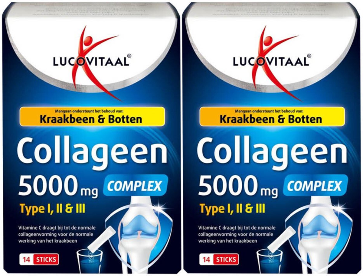 Lucovitaal Collageen Complex 5000mg Sticks - 2 x 14 stuks - Voordeelverpakking