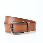Lynexa - Heren Riem Leer - Premium Buffelleer - Cognac - Metalen Gesp - Inkortbaar - Handgemaakt - Volledig Echt Dik Buffalo Leer - Luxe Broekriem - 4 cm Breed - Cadeau Geschikt - Tijdloos Ontwerp - Ideaal voor Casual -Ideaal voor Zakelijk - Maat 120