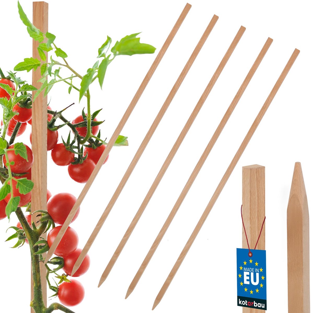 Kotarbau - Houten Plantensteun Set - 80 CM - Voor Tomaten - 5 Stuks