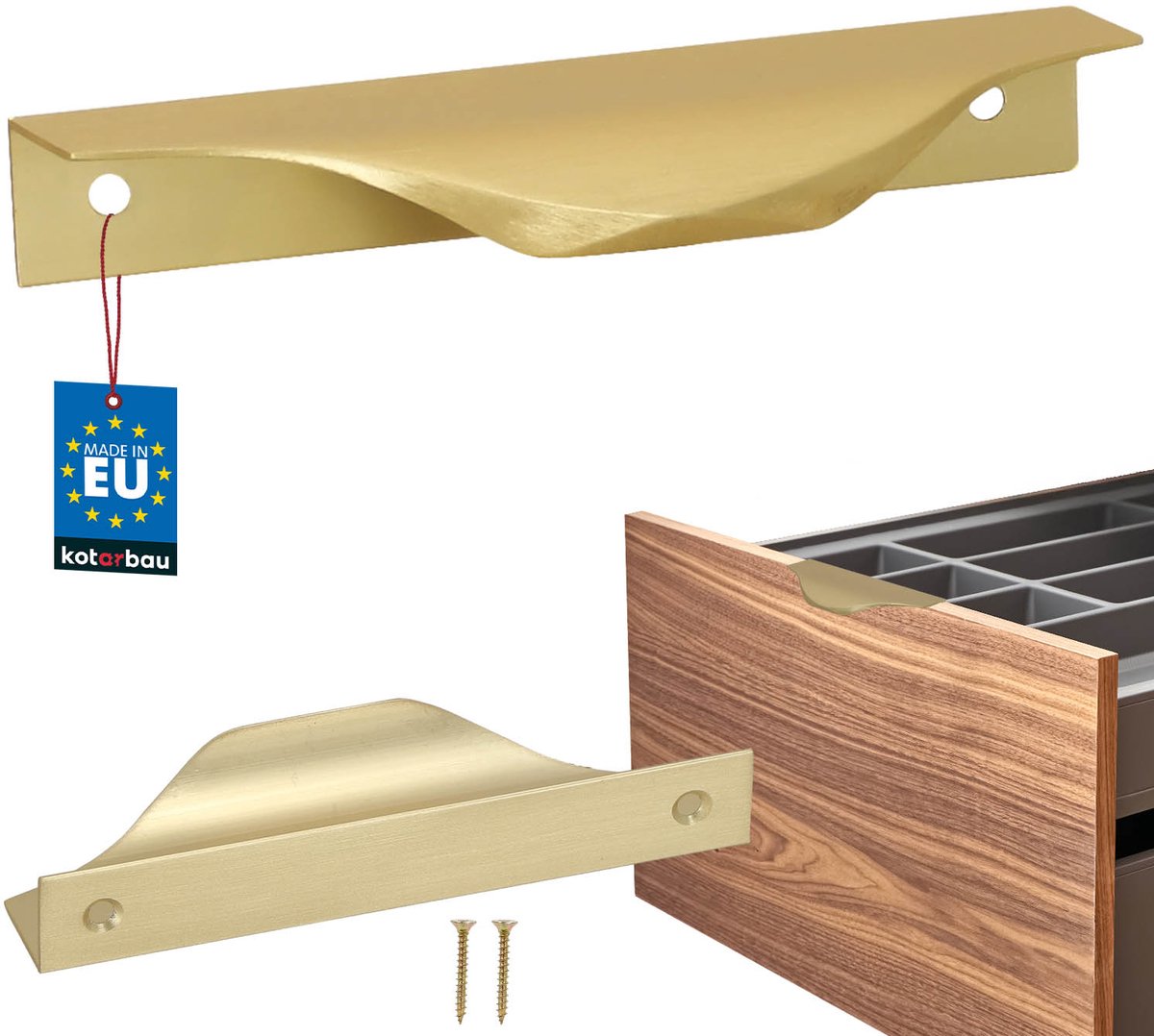 Uchwyt Meblowy - Złoty Mat Serie - Mebelse Greep - Aluminium - 96/116 mm