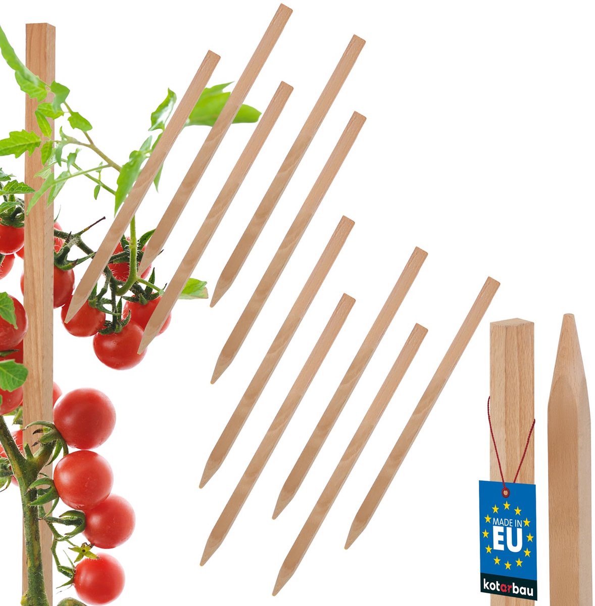 Kotarbau Serie - Houten Plantstokken - 25 cm - Set van 10 - Weerbestendig