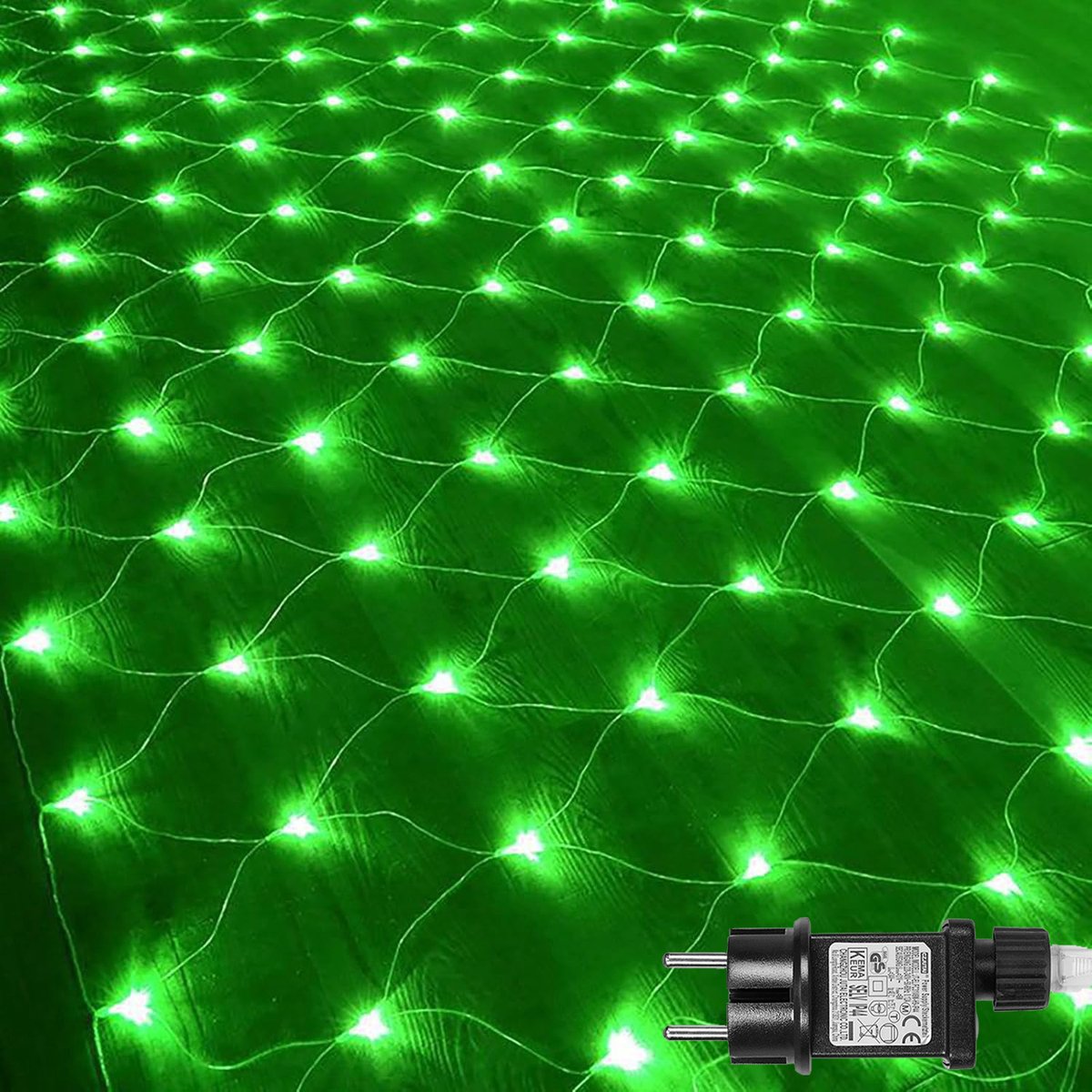 MUPOO Netverlichting Buiten Lichtnet IP44-lichtslinger Lichtnetten Groen Licht -Net Lichtgordijn 2x3M 200LEDs- Geheugen- 8 modi-Boomverlichting -Kerstverlichting