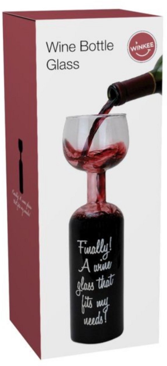 Winkee Wine Bottle Glass