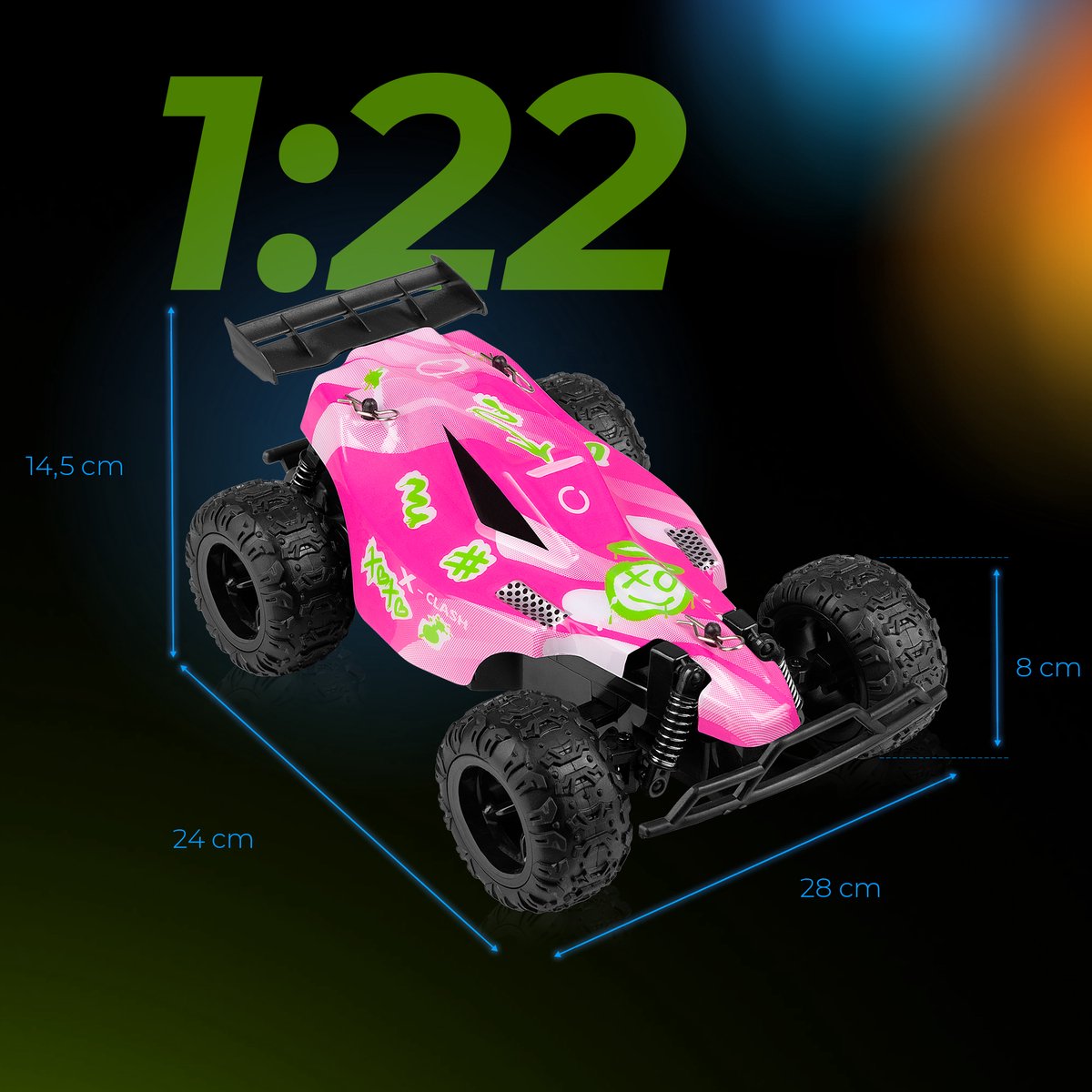 Overmax X-Clash Bestuurbare Auto - 20 km/h - 2 accu’s - Bereik 100m - 2 carrosserie’s - Offroad RC Auto - Buiten & Binnen - Meisjes en Jongens - Afstandsbestuurbare Auto voor Kinderen & Volwassenen — afbeelding 9