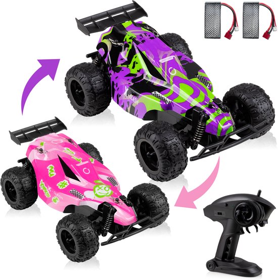 Overmax X-Clash Bestuurbare Auto - 20 km/h - 2 accu’s - Bereik 100m - 2 carrosserie’s - Offroad RC Auto - Buiten & Binnen - Meisjes en Jongens - Afstandsbestuurbare Auto voor Kinderen & Volwassenen