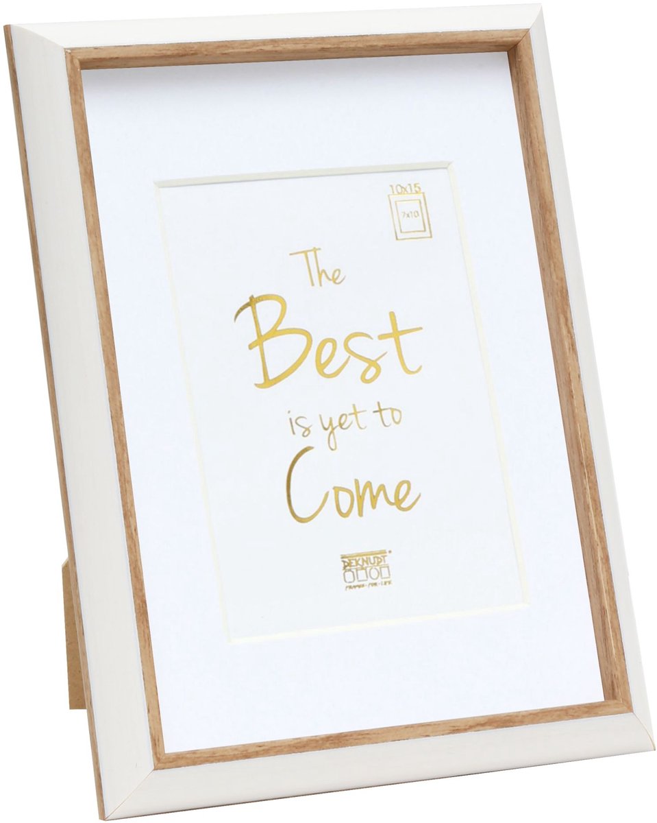 Deknudt Frames fotolijst S46WG1 P1 - wit/naturel - 7x10 / 10x15 cm