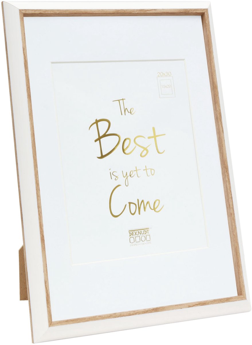 Deknudt Frames fotolijst S46WG1 P1 - wit/naturel - 15x20 / 20x30 cm