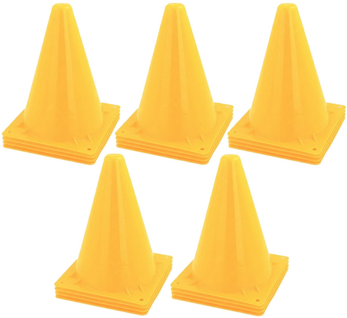 Jonotoys Sportdag spel pionnen - Set van 24x st - geel - 20 cm - Sport - Veldsporten - Training pion/kegel/accessoire