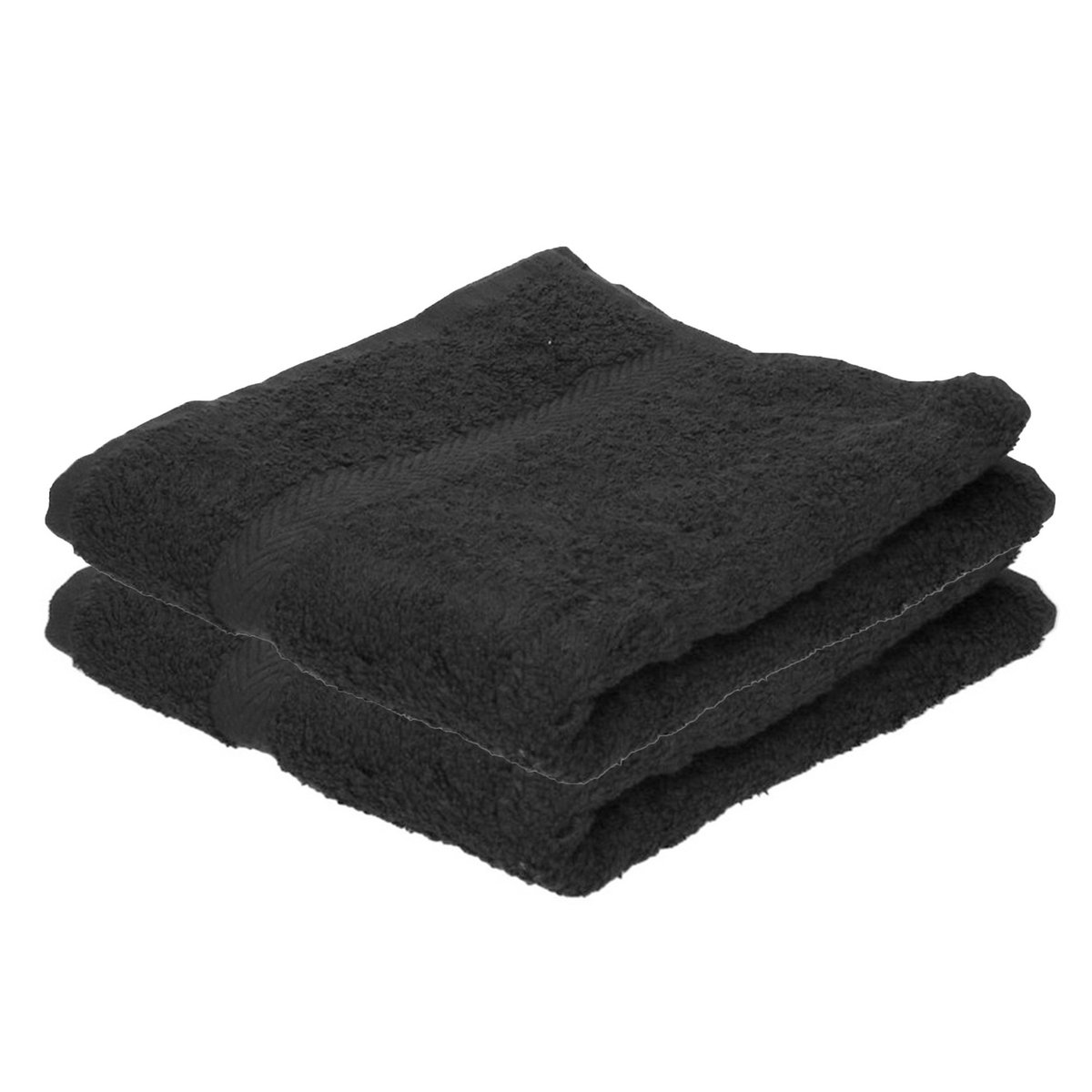 Jassz badkamer handdoeken - 2x - zwart - 50 x 100 cm - huishoud textiel - 420 gram - 100% katoen - badhanddoeken