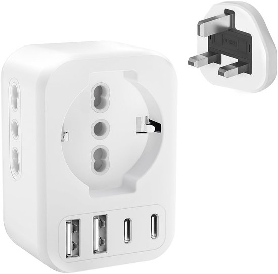 Reisadapter EU naar de VS 4-in-1 met 2 Stopcontacten en 2 USB - Voor
