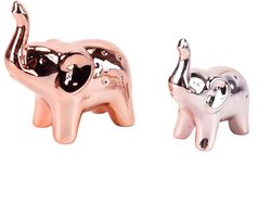 1 paar gouden olifantenbeelden - handgemaakte sculptuur - ornament voor jubileum - bruiloft - Valentijnscadeaus - Kerstmis - unieke decoratie