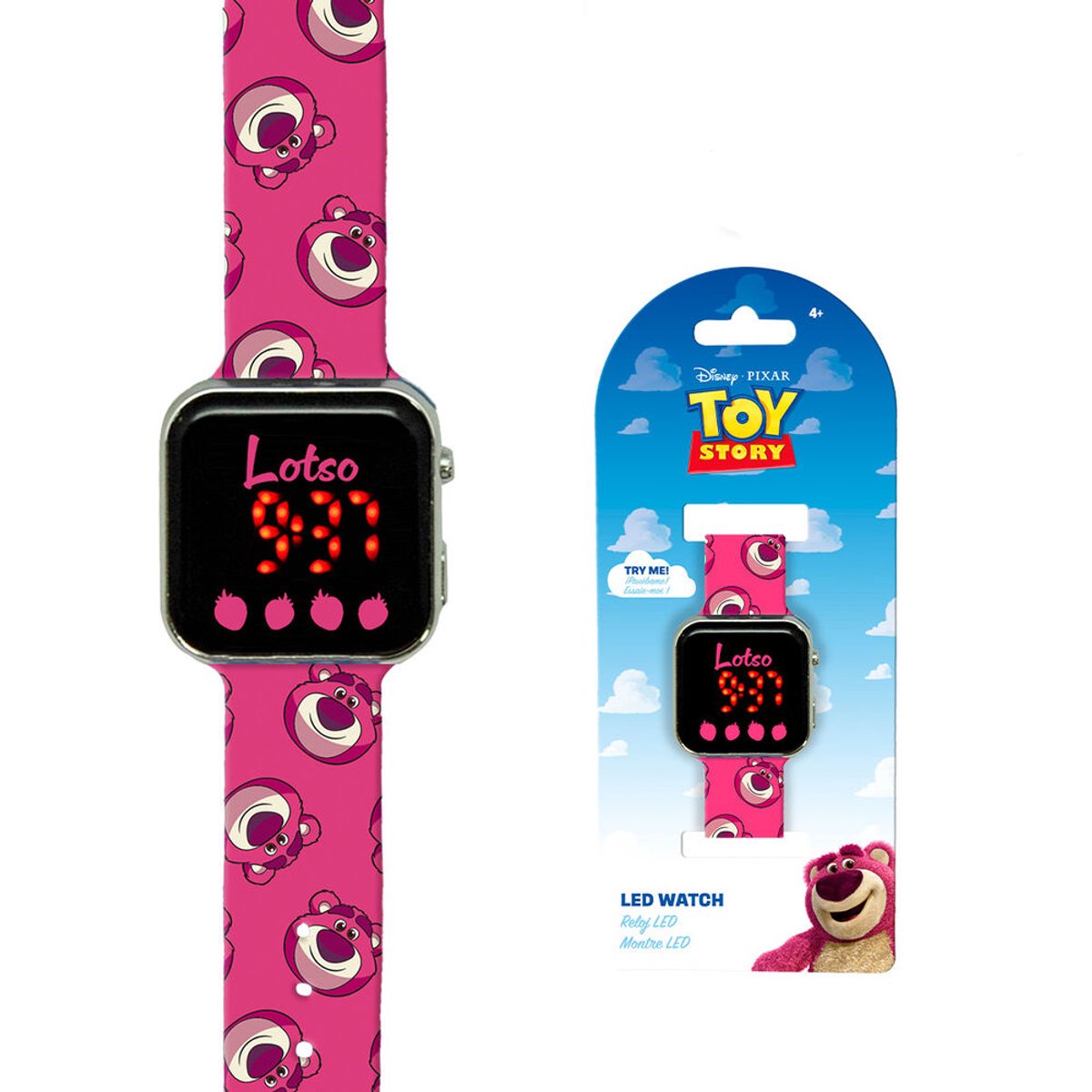 Disney Pixar Toy Story LOTSO LED Kinderhorloge - Digitaal 3D Design - LED-Display - Kids Watch - Official Kids Licensing