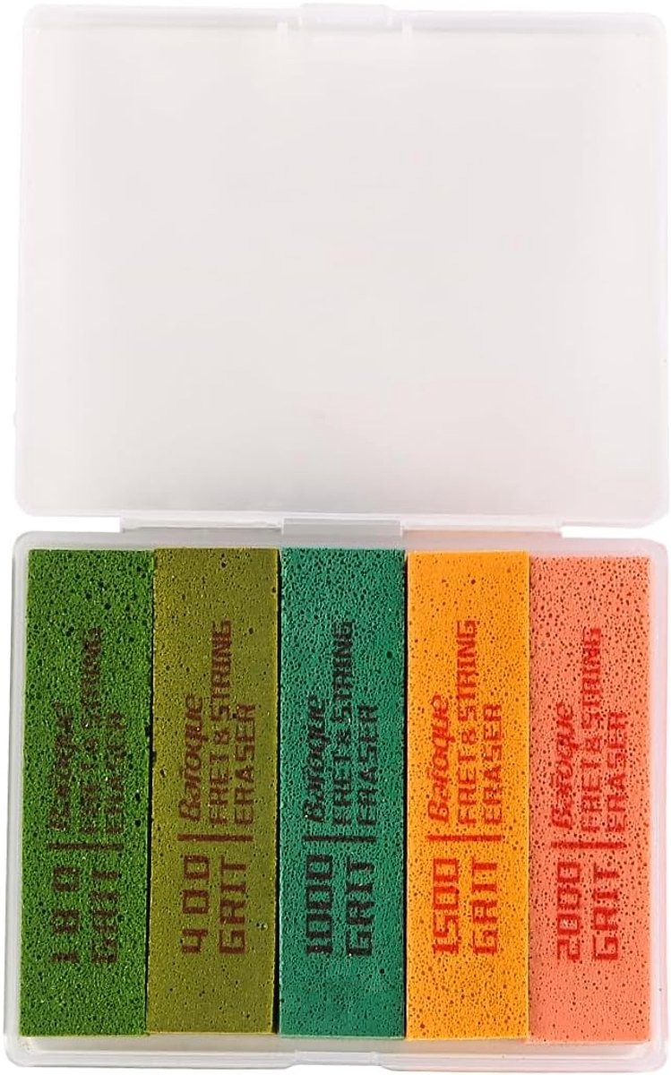Allecto- Gitaar Bundelgum - Polijsten - Zwart - Frets - Snaren - Set - 180/400/1000/1500/2000 - Gereedschap - Geschikt voor alle merken - Volledige set voor fret- en snaaronderhoud
