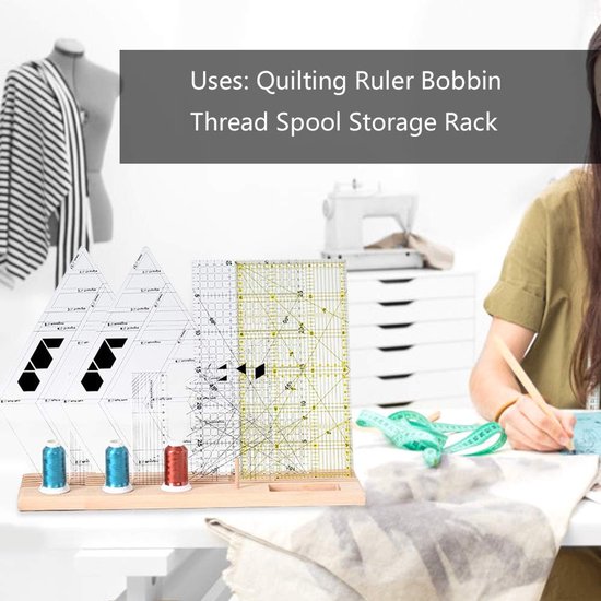 Spool Rulers Grote Quilt Ruler Houder - Spool Rack Opslag Organizer Stand voor Quilt ...