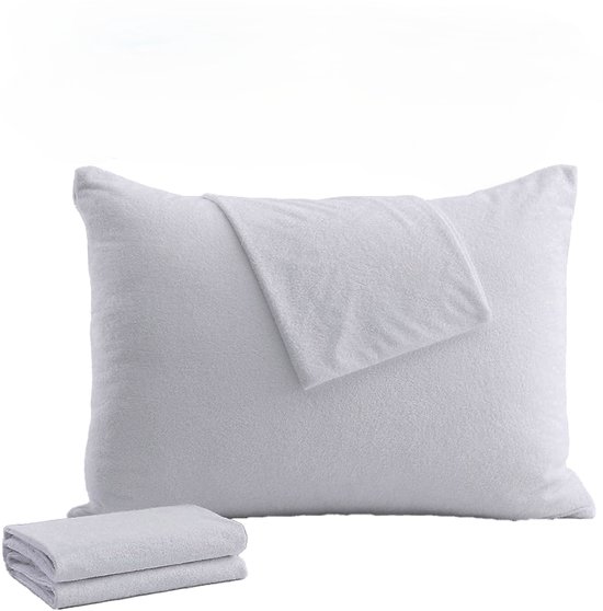 Coussin Protecteur 2x2 Wit imperméable - 60x70 - Coussin antibactériennes Protecteur - Coussin étanche Protector - protection contre l' humidité avec fermeture éclair - Coussin Incontinence Protecteur - Taie étanche