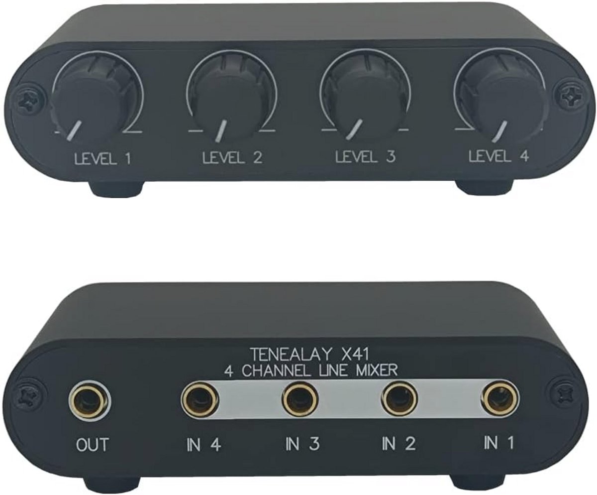 4 Weg Audio Mixer - Mini Passieve Stereo Mixer met 4 Kanalen