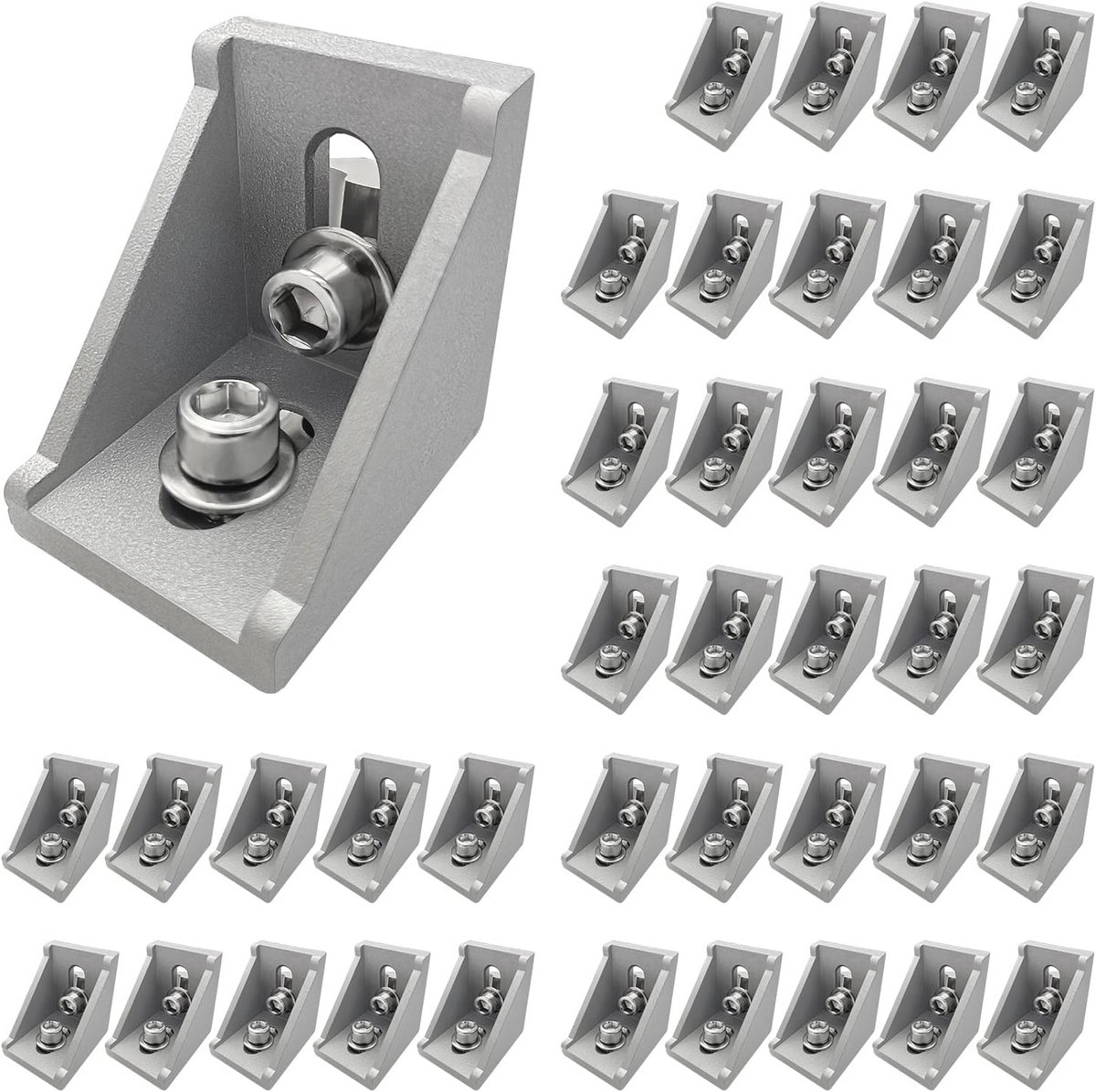 Hoekverbindingen Aluminium Profiel 40 x 40 mm - 40 Stuks Montagemateriaal voor Doe-Het-Zelf Projecten