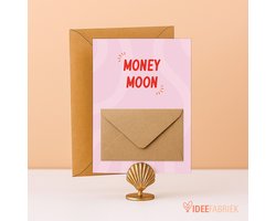 Ideefabriek - Geldkaart - Huwelijkscadeau Grappig - Wenskaarten - Geld Cadeau - Tegoedbon - Waardebon - Bruiloft Kaart - Money Moon - A6 - 3 stuks met enveloppen