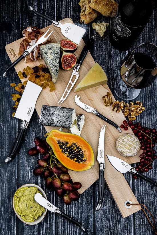 Ensemble de couteaux à fromage Laguiole Style de Vie Premium Line - 8 pièces - avec étagère