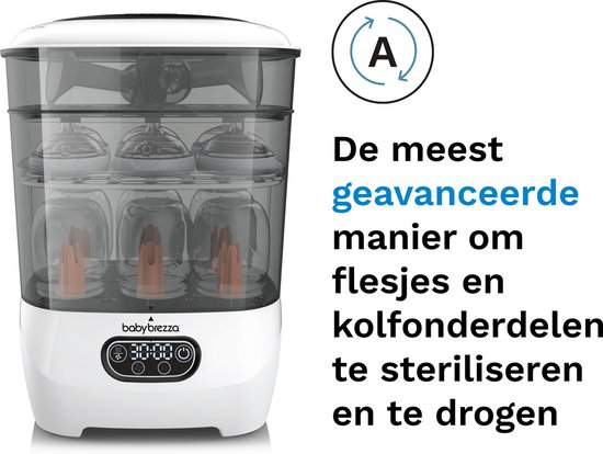 Baby Brezza Sterilizer Dryer Advanced – 2-in-1 Flessen Sterilisator & Droger – Voor 8 Babyflessen - Wit — afbeelding 5