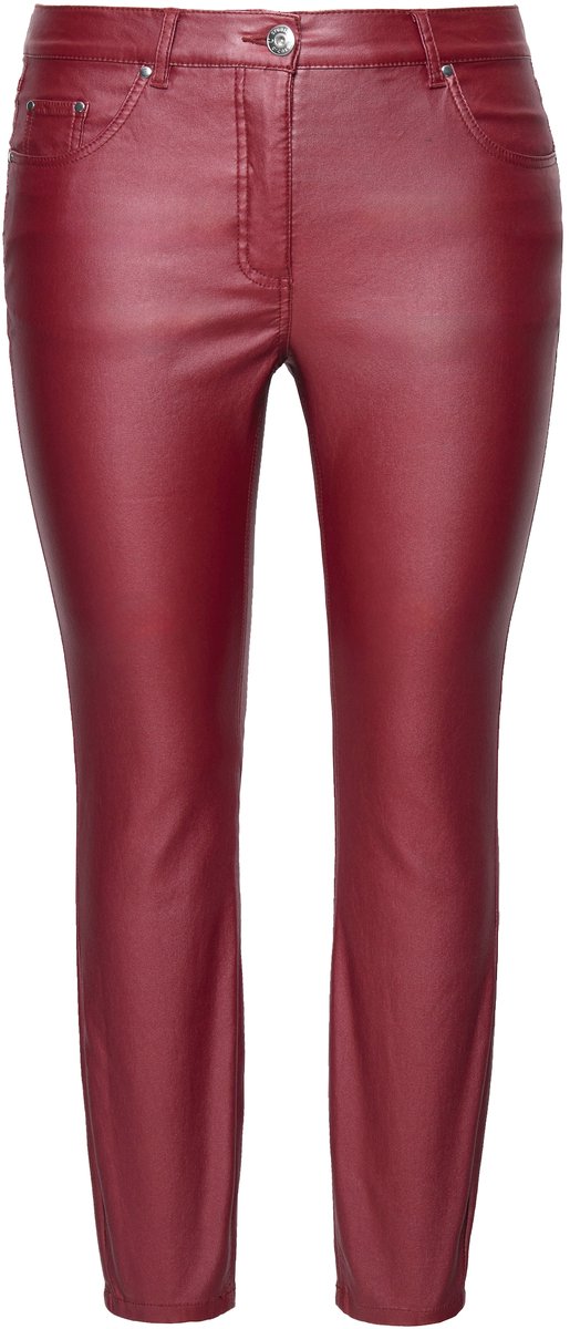Studio Untold - Dames - Skinny jeans strak model 5-pocket gecoat - Donkerrood - Maat 58