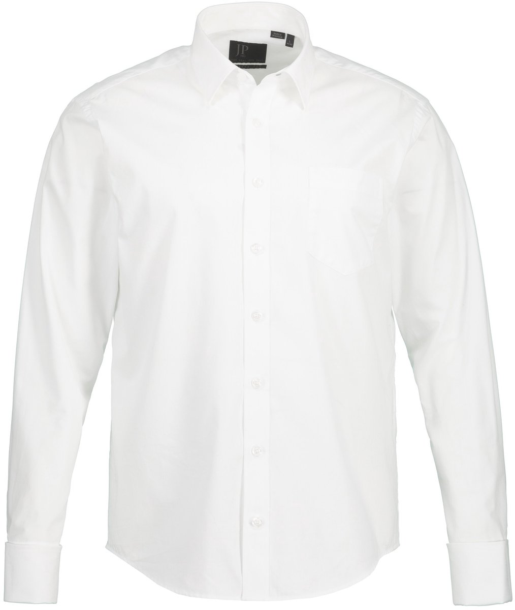 JP 1880 - Heren - Overhemd lange mouwen kentkraag modern fit strijkvrij - Sneeuwwit - Maat 6XL