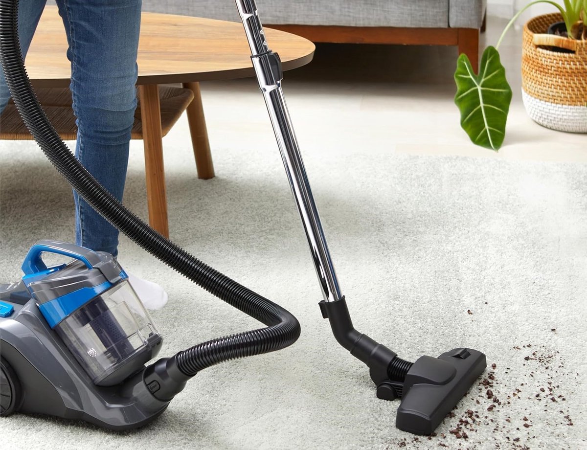 PowerMax Pro Zakloze Stofzuiger 1.7L – 850W Sterke Zuigkracht – HEPA12 Filter – Lichtgewicht Compact – Triple Action Multivloer Zuigmond – Voor Tapijt & Harde Vloeren – Zwart/Blauw