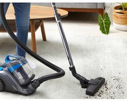 PowerMax Pro Zakloze Stofzuiger 1.7L – 850W Sterke Zuigkracht – HEPA12 Filter – Lichtgewicht Compact – Triple Action Multivloer Zuigmond – Voor Tapijt & Harde Vloeren – Zwart/Blauw