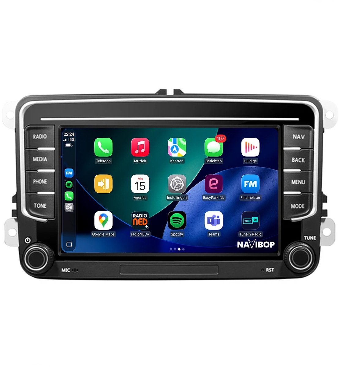 Geschikt voor Volkswagen, Seat, Skoda ( t/m ) | 7 inch Android 15.0 CarPlay autoradio | Draadloos CarPlay & Android Auto | 2GB RAM + 32GB | Externe microfoon & Achteruitrijcamera (AHD) | Bluetooth & WiFi | NAVIBOP NB-1778 | Bouwjaar t/m