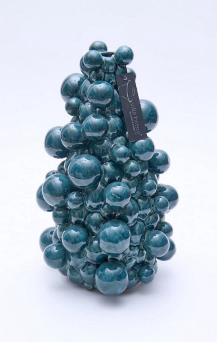 Villa Pottery Vaas - Villa Pottery - Decoratie - Woondecoratie - Keramiek - Blub & Blub 1_1 Dark Green Groen