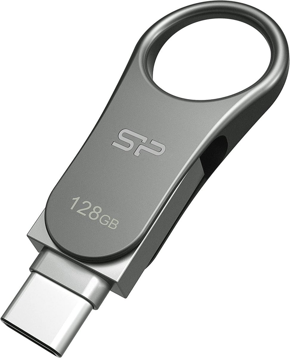 Draaibare dual-flashdrive 128 GB met USB Type-C en Type-A