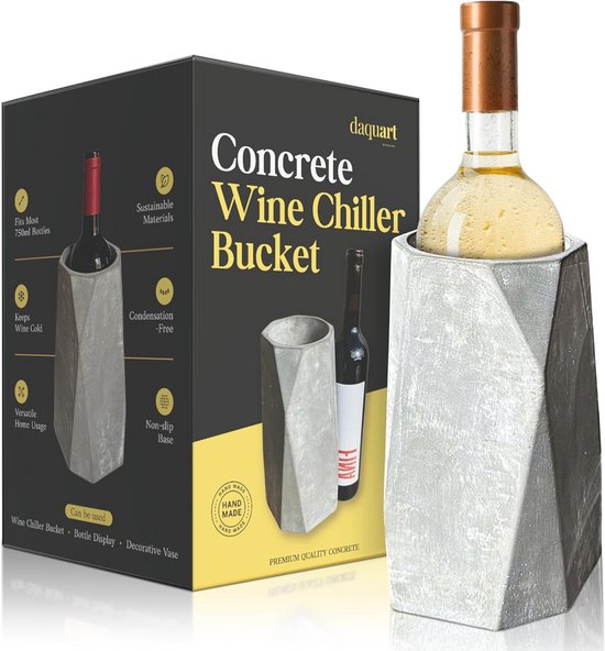 Radicaln Marmeren Wijnkoeler Wit 6.5 Inch Handgemaakte Geïsoleerde Koeler Voor Champagne - Wijnkoeler & Drankkoeler Voor Bar Accessoires - Fles Koeler, Wijnfleshouder Voor Bar Decor