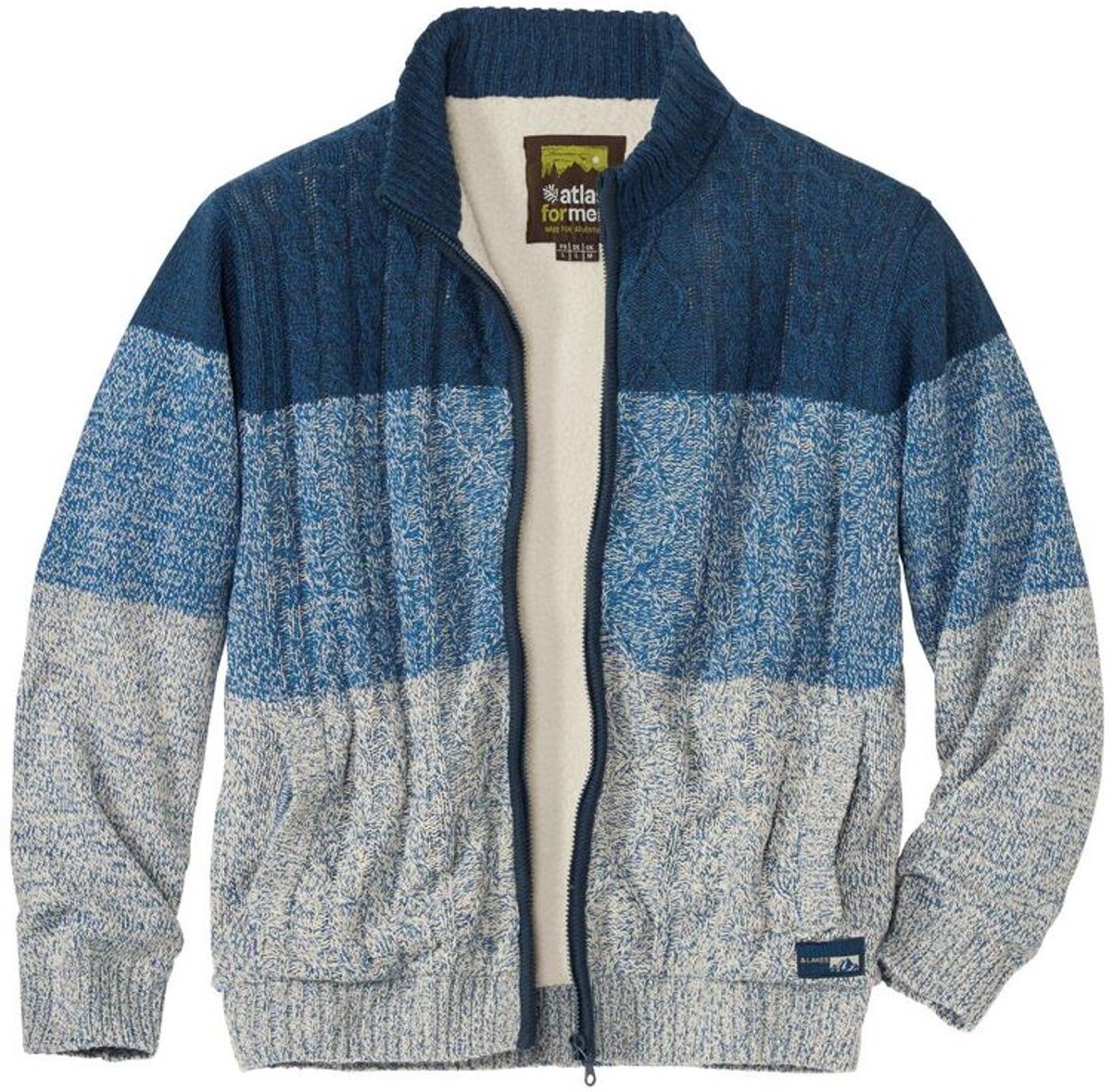 ATLAS FOR MEN - Tricotjack met sherpavoering Mountain - Heren - Verkrijgbaar in grote maten - 4XL
