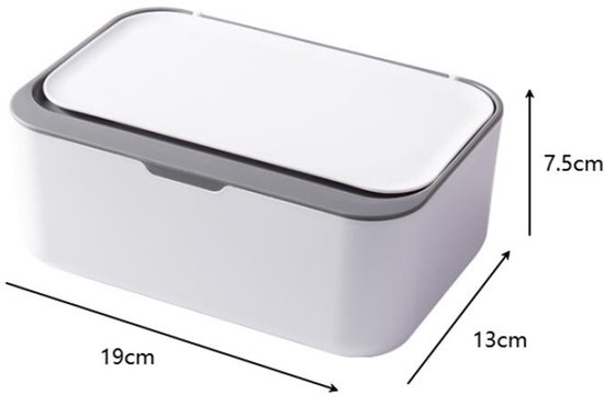 Vochtige doekjes dispenser - 2 Stuks - Doekjesverdeler - Kunststof - Afdichting - Vochtig Toiletpapier Houder - Stofdicht - Vochtige doekjes opbergdoos - Navulbare Veeg Container - Geschikt voor thuis en op kantoor - 19*13*7.5cm - Wit — afbeelding 5