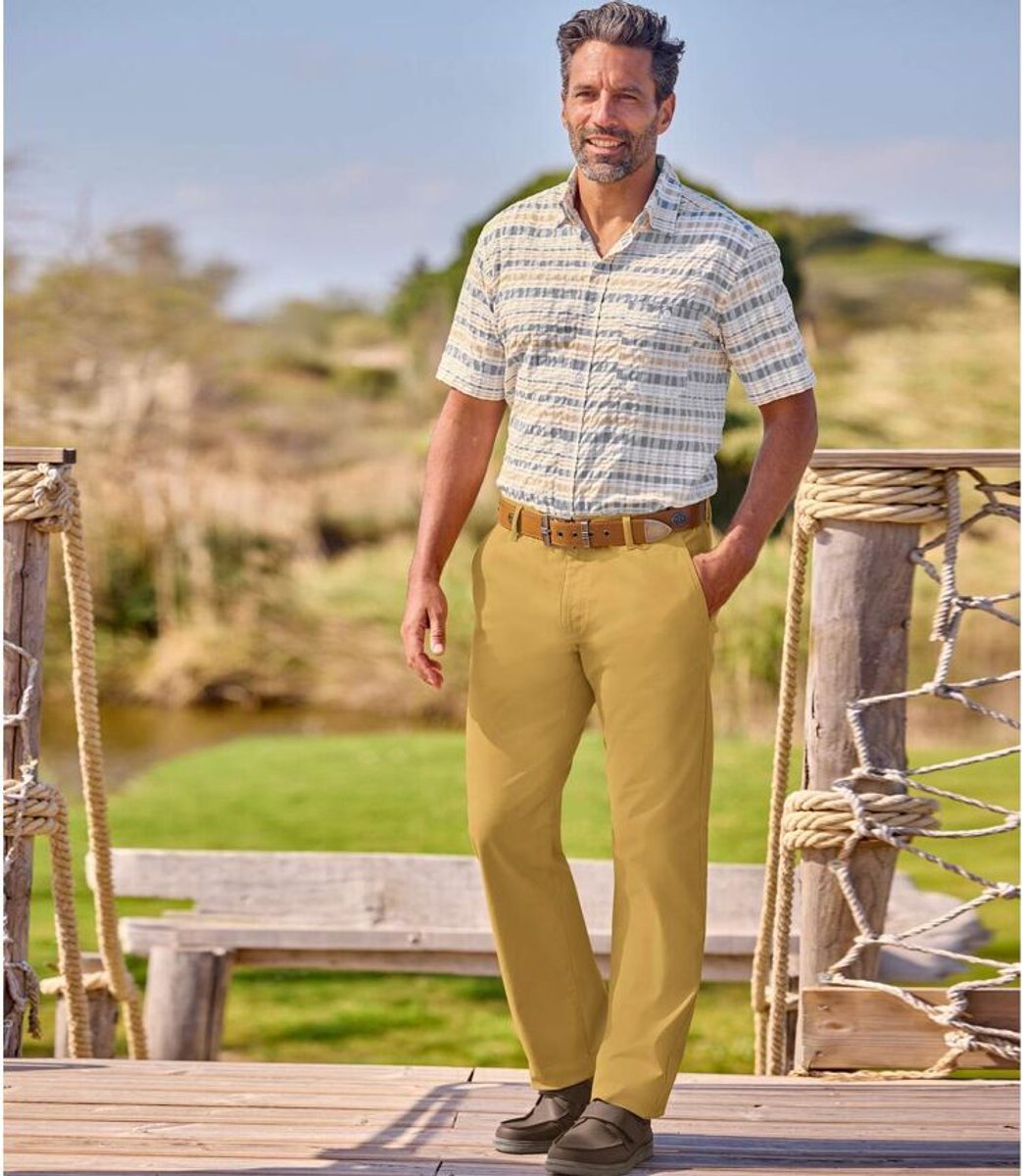 ATLAS FOR MEN - Chinobroek van keperstof met stretch - Heren - Verkrijgbaar in grote maten - W44