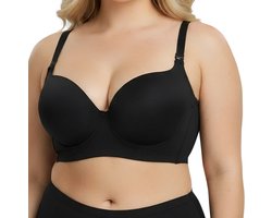 Corrigerende Push up BH dames met Beugel - 80DD (38DD) - Zwart - Comfortabele BH - Voorgevormde BH - Onzichtbare BH - verminderd rug- zij vet - Ondersteunende BH - Beha dames