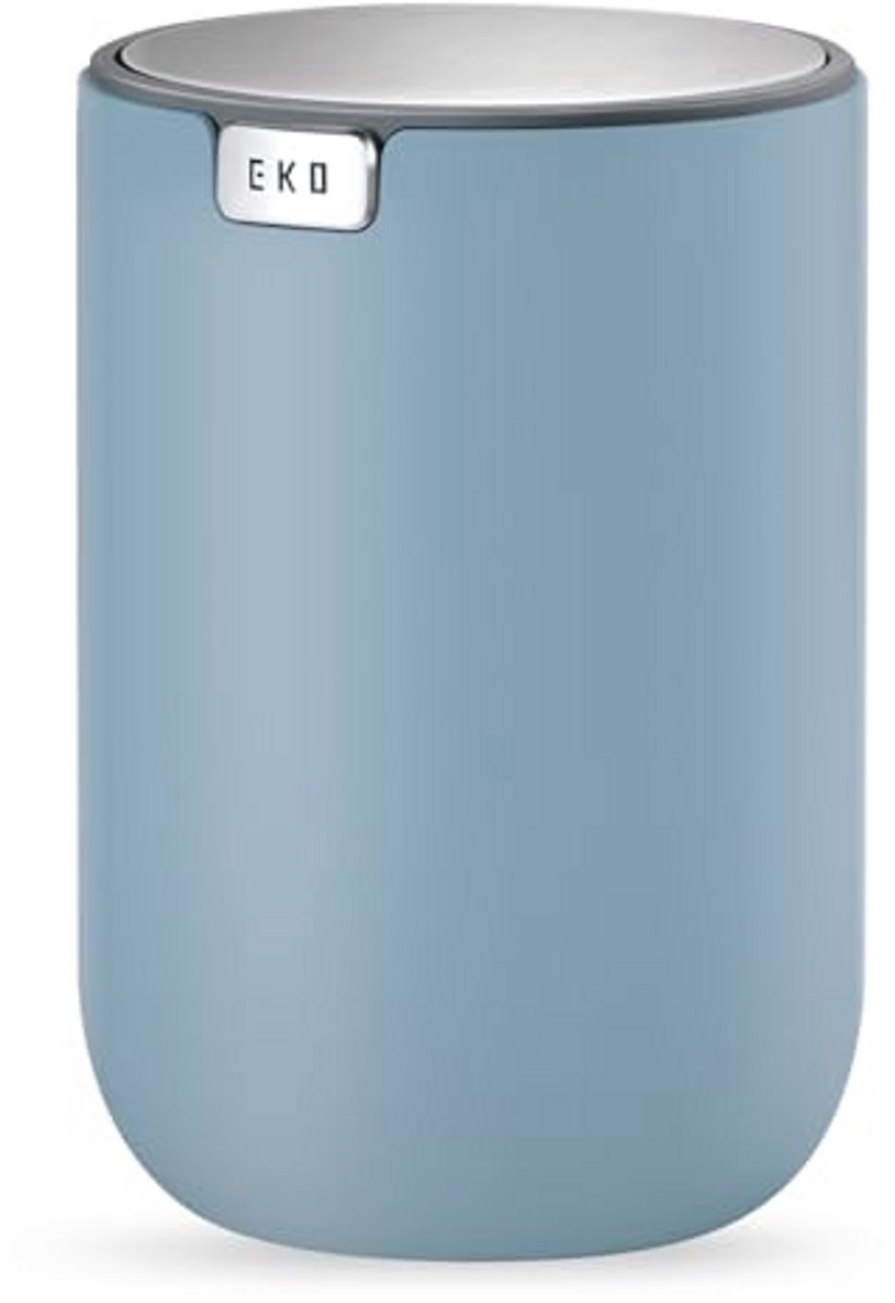 Mini afvalemmer met swingdeksel - 0.4 Gallon - Ronde prullenbak voor kantoor, huis en auto (Blauw)
