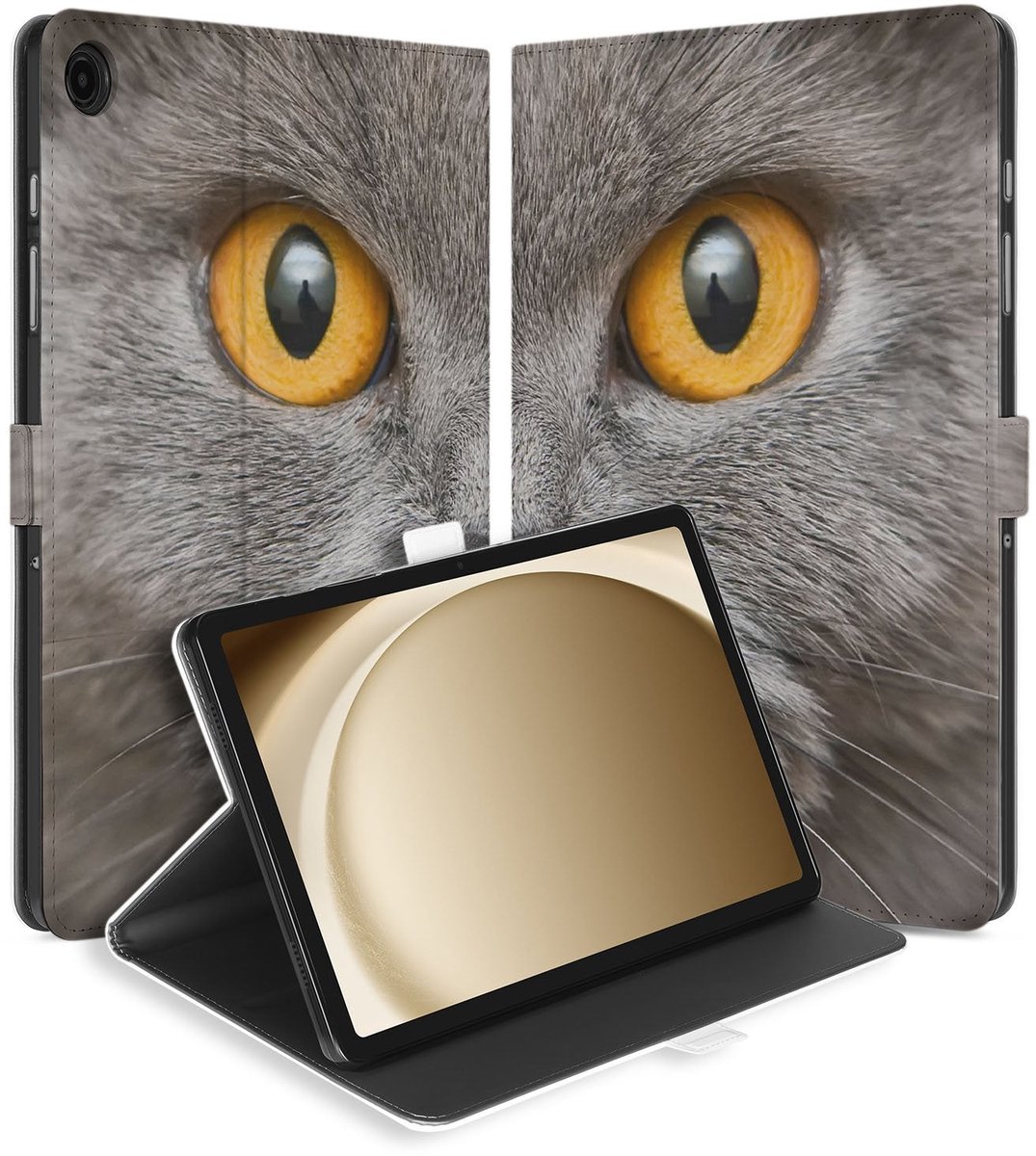 Book Case Hoesje met Standaard Britse Korthaar Samsung Galaxy Tab A11 Plus