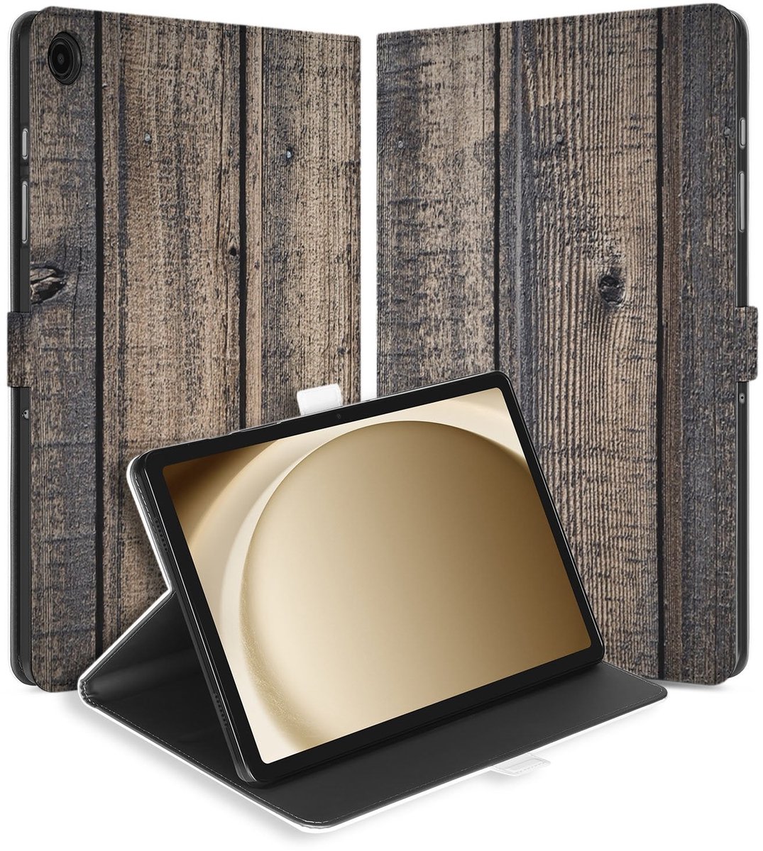 Steigerhout Book Case Hoesje met Standaard Samsung Galaxy Tab A11 Plus