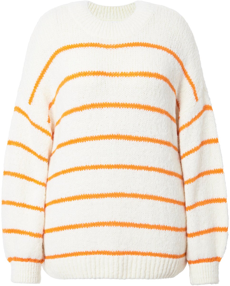 Studio Untold - Dames - Trui oversized strepen - Off-white - Maat 46+