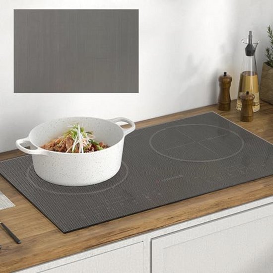 GOTDYBST Grote siliconen inductiekookplaat beschermmat: 54x90cm kookplaatafdekking voor inductiekookplaat, inductiebeschermmat, siliconen-glasvezelmateriaal, hittebestendige warmte-isolerende pad