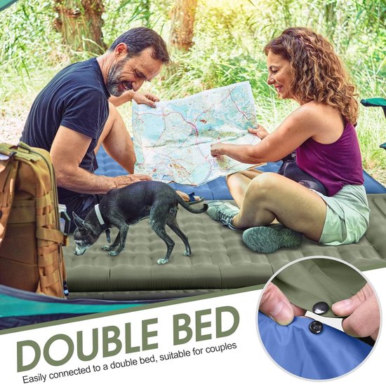 Zelfopblazende Slaapmat 12 cm - Compact en Waterdicht Luchtbed met Ingebouwde Voetpomp en Kussen voor Kamperen, Wandelen en Trekking — afbeelding 5