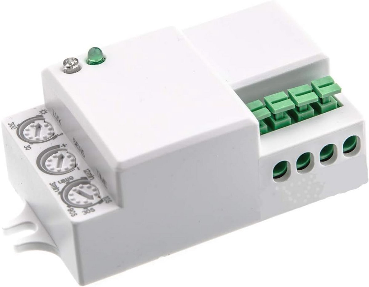 Mini Radar Bewegingsmelder voor Binnen - 360° Detectie, 12-24V Inbouw Bewegingssensor Geschikt voor LED