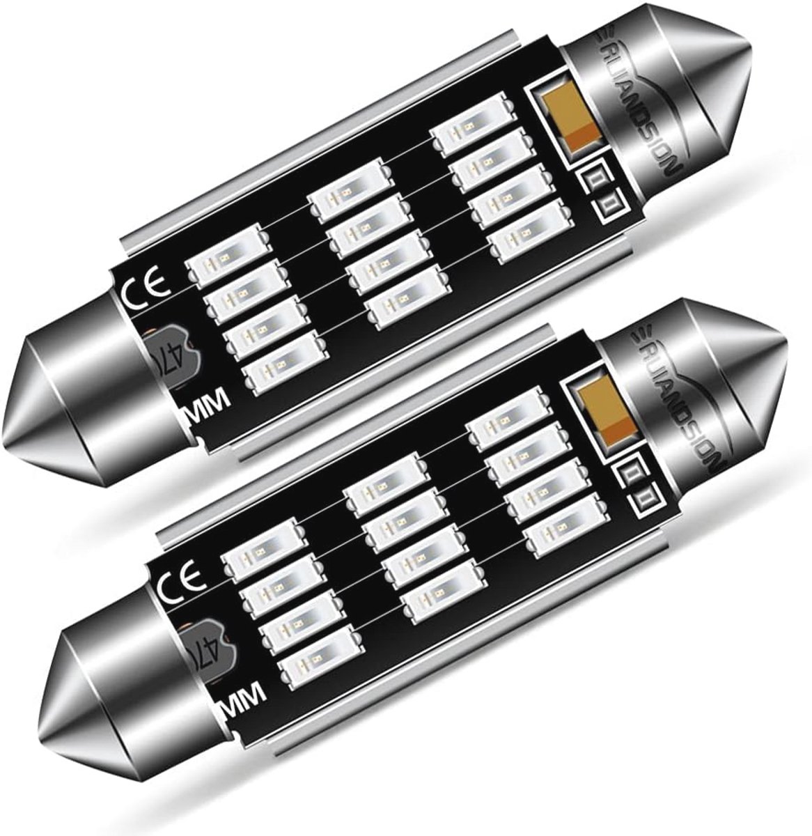 LED Auto Dome Licht 41MM Blauw Festoon Canbus Foutloos 480lm 2.5W 2PCS