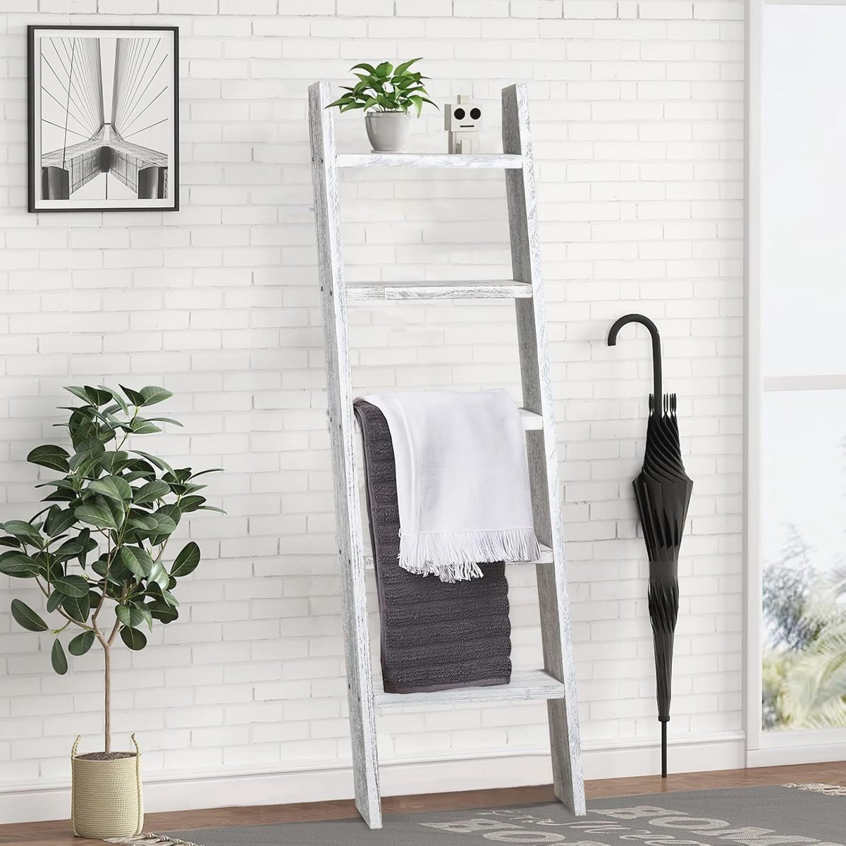 Rustieke Houten Deken Ladder voor Decoratie